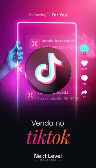 Venda no TikTok Mentoria Next Level Nicoli Heinig